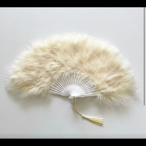 Roaring 20s Vintage Style Folding Handheld Flapper Marabou Feather Hand Fan